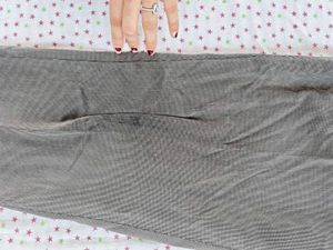Men's Grey Striped Dress Pants