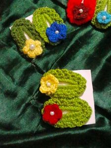 Handmade Crochet Hair Clips