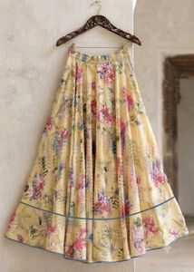 Elegant Teal Brocade Skirt