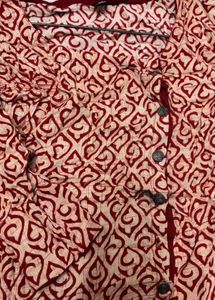 Red Printed Kurta