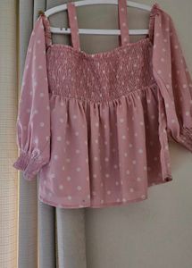 Pink Polka Dot Top
