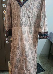 Light Brown Printed Kurta
