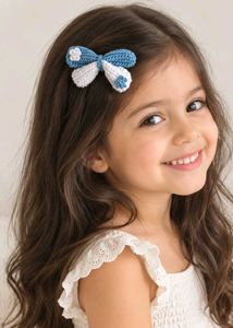 Crocheted Bow Hair Clips