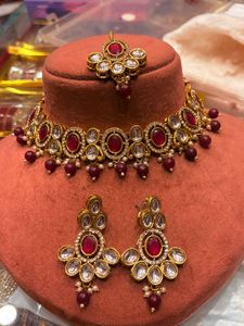Exquisite Red Stone Jewellery Set