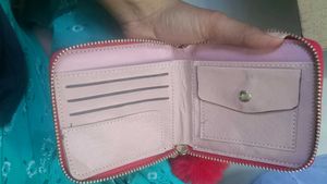 Cute Red Floral Zip Wallet