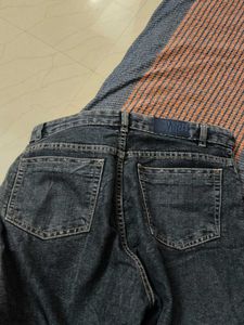Stylish Dark Wash Split Hem Jeans