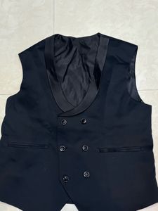 Men's Navy Blue Blazer with Embellished Collar