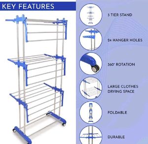 Double Layer Drying Rack with Wheels