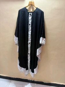Unique imported Black & White Kaftan abaya