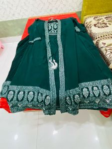 skirt dress with longline shrug