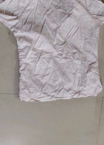 light pink schiffli top with weave and embroidery