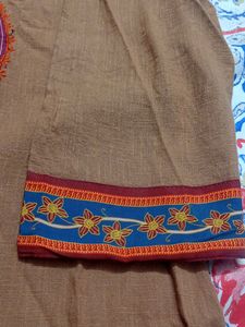 EKOyRamas Cotton Straight Cut Kurta With Embroider