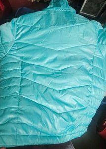 Aqua Puffer Jacket with Hood