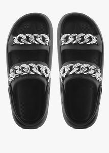 Chunky Embellished Slingback Sandals