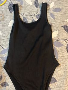 h&m Black Ribbed Bodysuit