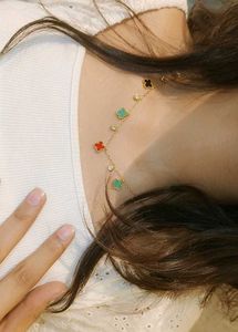 Anti tanish delicate Clover Charm Necklace 🌟💕