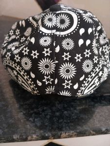 Men And Women Cap Black Colour Bandana Print