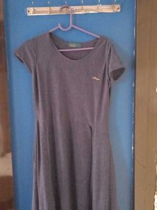 Women's Grey Short Sleeve Midi Dress