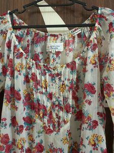 Charming Floral Print Sheer Blouse
