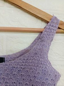 Lilac Knit Crop Tank Top