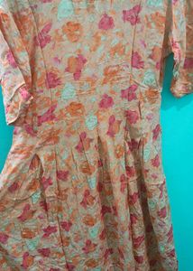 Charming Floral Print Dress(L)