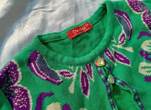 Green Floral Sweater