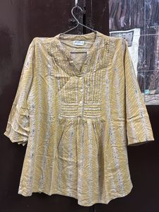 Stylish Yellow Printed Kurti