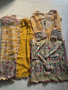 Pakistani yellow kurta set