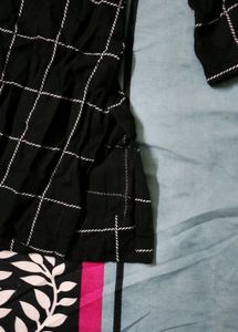 Black &amp; White Checkered Tunic Top