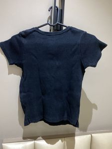 Black Ribbed T-Shirt