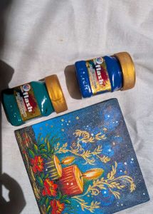 Mini candle hand-painted Art/ Painting