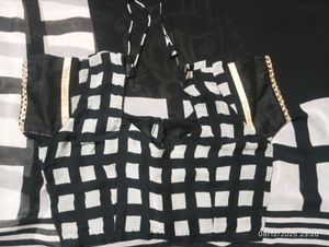Black & White Saree Blouse