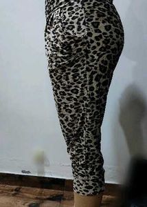 Leopard Print Cropped Pants