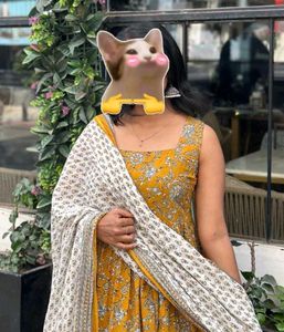 Yellow Printed Kurta Set with Dupatta