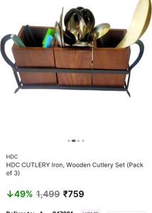 SPOON STAND IRON&amp;WOOD