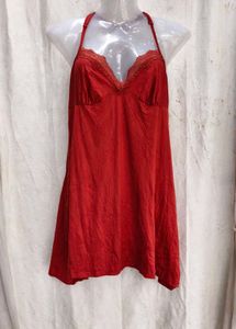 I. Women's Red Lace Trim Nightgown