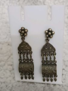 Vintage Oxidised Silver Earrings