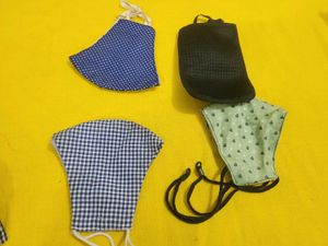 Cute Gingham &amp; Polka Dot Face Mask Set