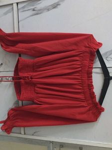 Red Off-Shoulder Top