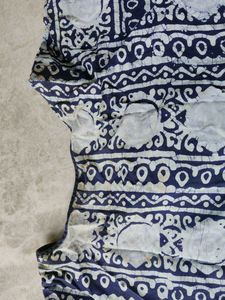 Blue and White Printed Cotton Kurta