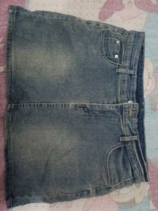 Blue Denim Mini Skirt