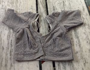 Embroidered Grey Blouse