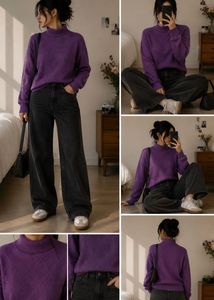 Purple Turtleneck Sweater💜