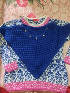 Cozy Blue & White Knit Sweater
