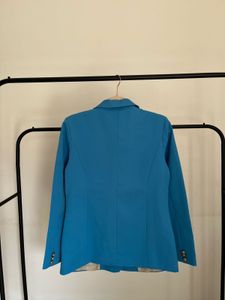 ROYAL BLUE SHEIN DOUBLE BREASTED BLAZER