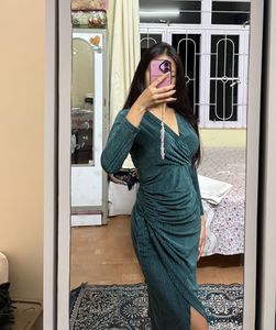 Elegant Ruched Wrap Dress