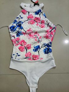 Branded Sexy Floral Print Bodysuit For XS &amp; S