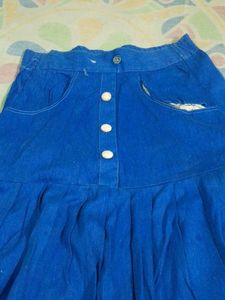 Blue Denim A-Line Skirt