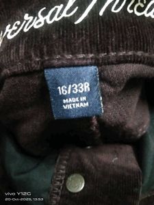 Brown Corduroy High Waisted Pants