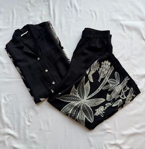 Jisora - Black Printed Kurta Set